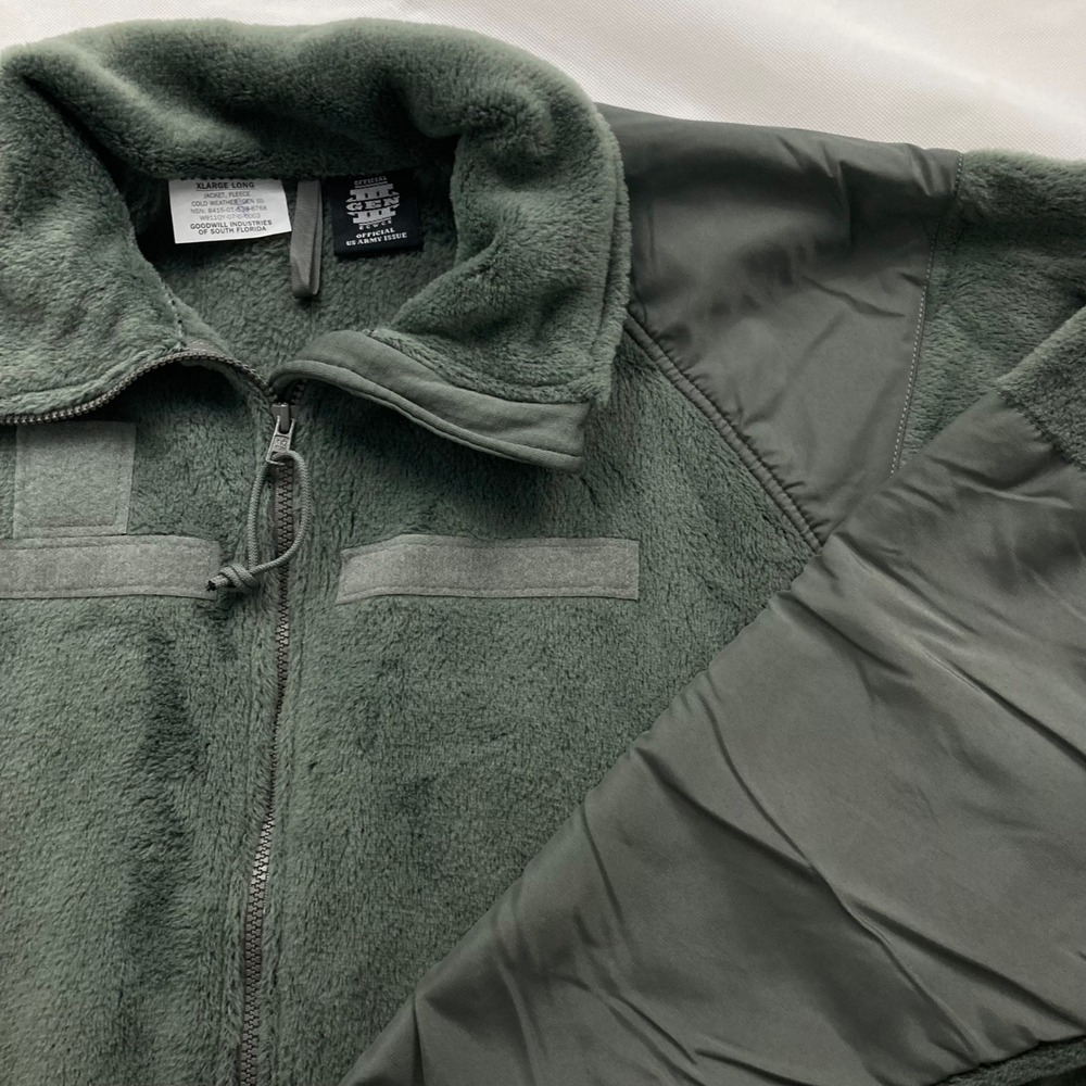 US Army ECWCS Gen III L3 Fleece Jacket Foliage Green XL Long ADS Military
